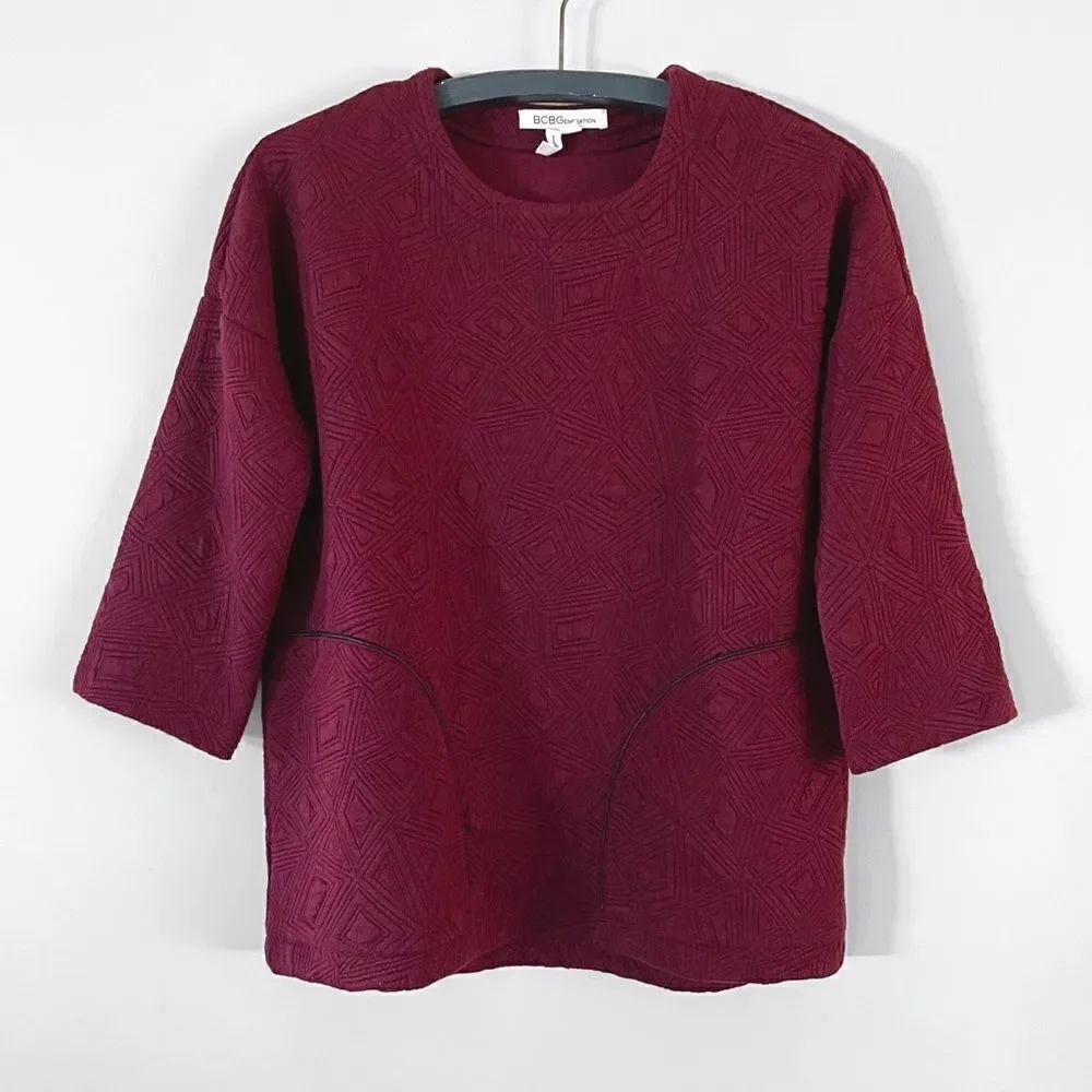 BCBG Oversized Textured Sweater Top